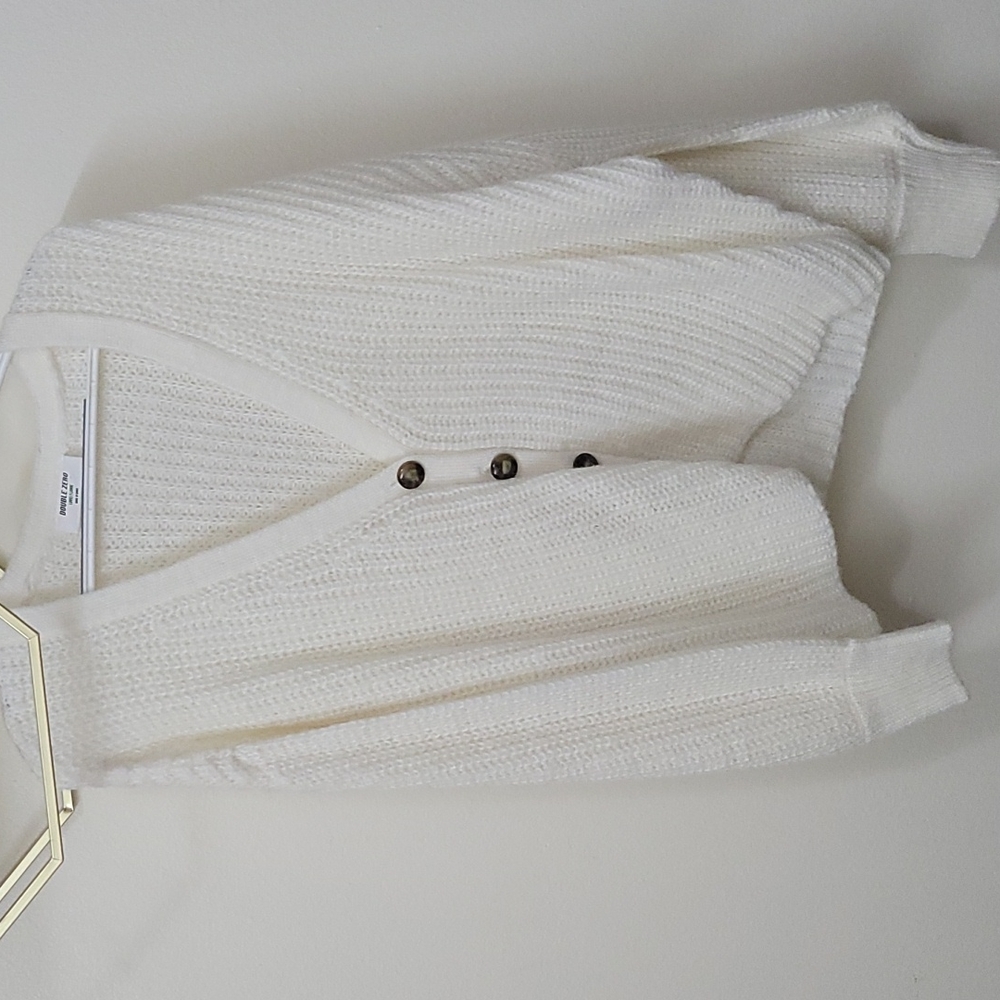 Slightly cropped button up sweater